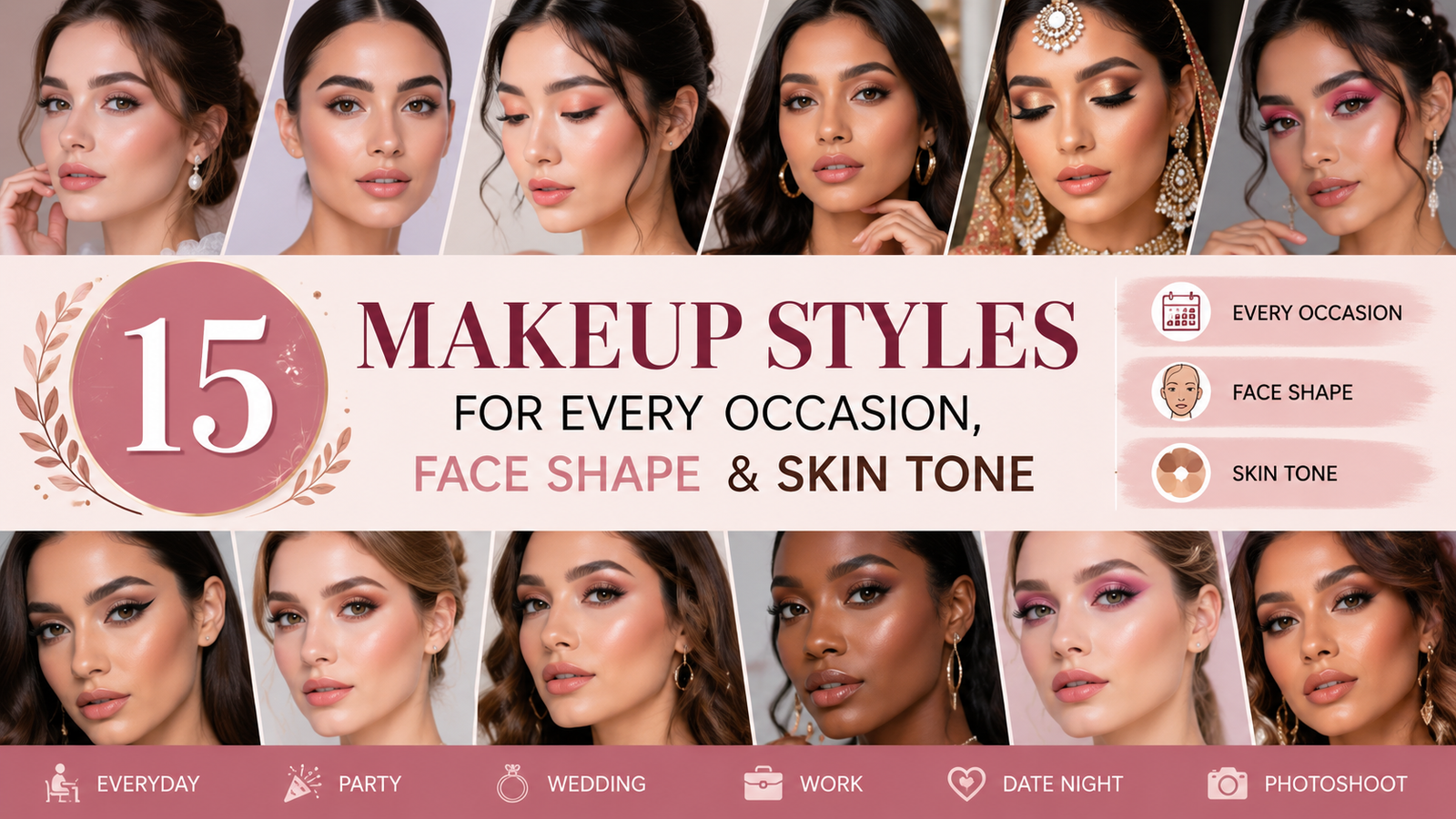 15 Makeup Styles for Every Occasion, Face Shape & Skin Tone