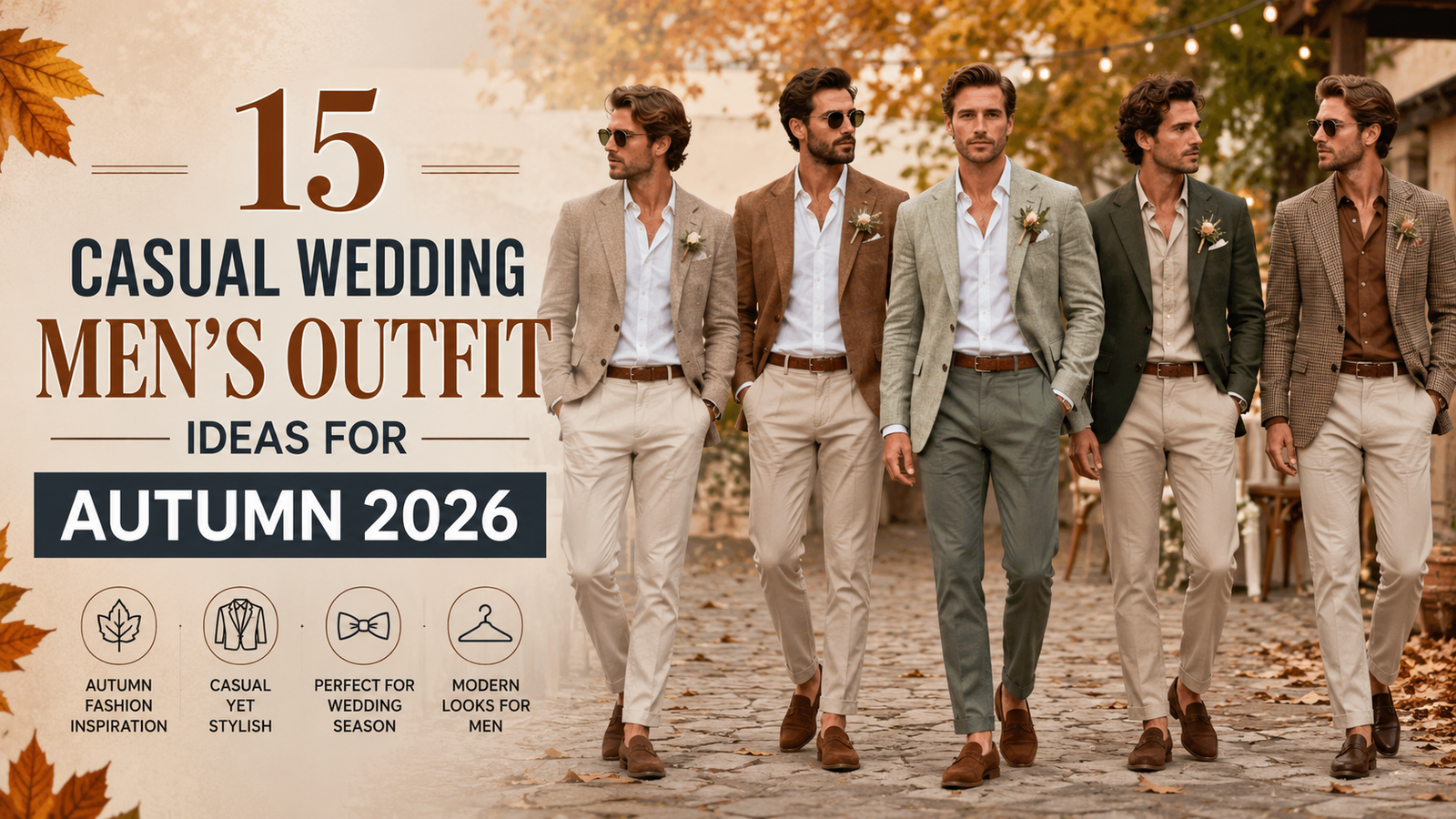 15 Casual Wedding Men's Outfit Ideas for Autumn 2026