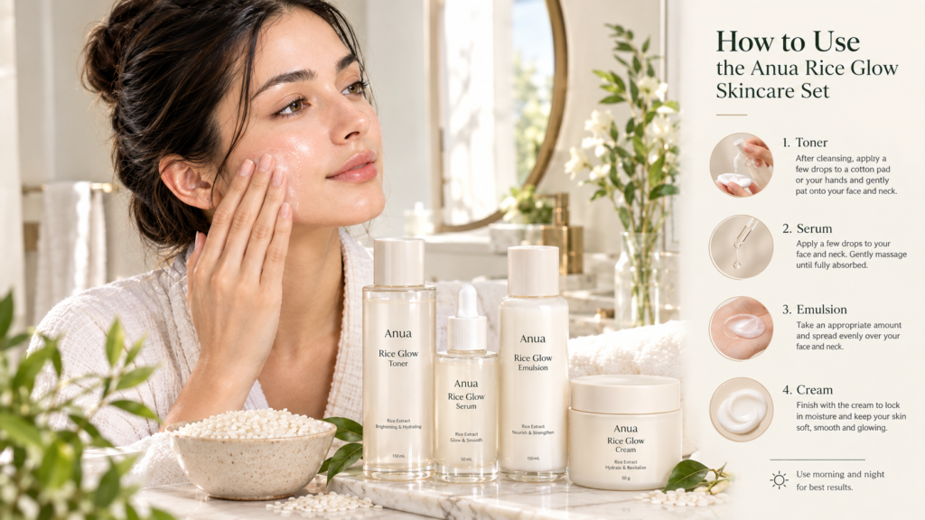 How to Use the Anua Rice Glow Skincare Set