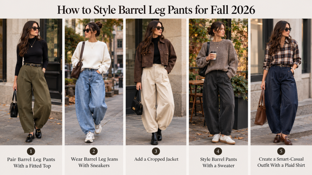 How to Style Barrel Leg Pants for Fall 2026