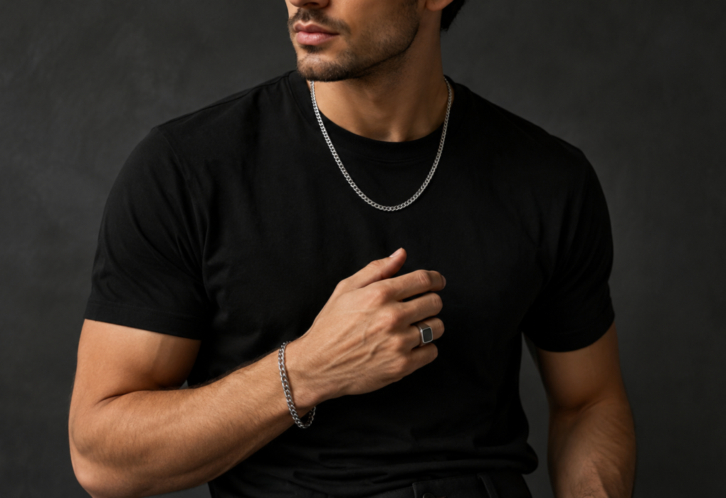 Moody Portrait with Silver Jewelry