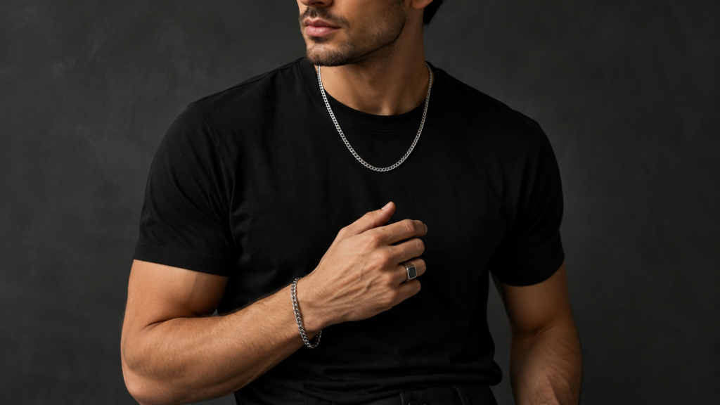 Moody Portrait with Silver Jewelry